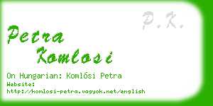 petra komlosi business card
